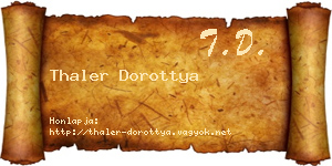 Thaler Dorottya névjegykártya